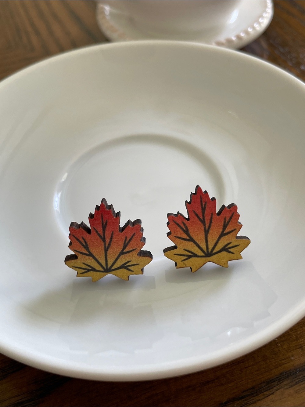 Maple leaf wooden studs